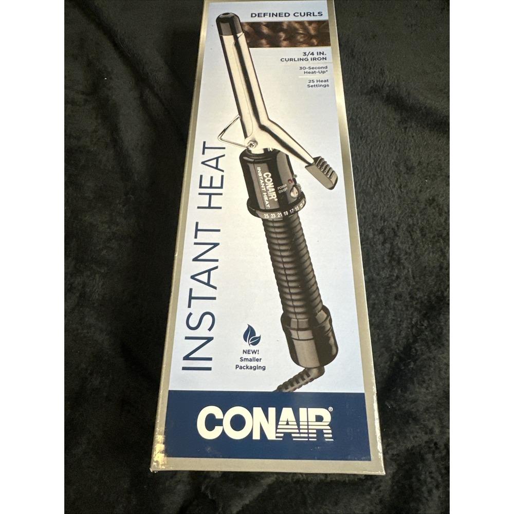 Conair Instant Heat Curling Iron 3/4inch Defined Curls 25 Heat Settings - NEW
